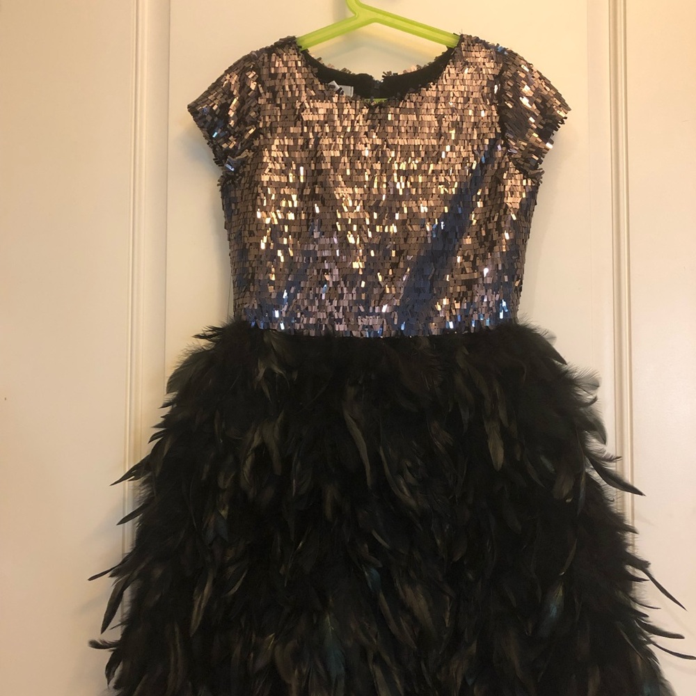 Chasing Fireflies Sequin and Feather Dress